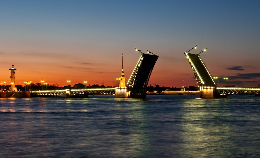 Фреска Дворцовый мост на закате
