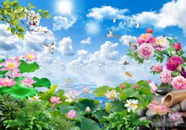 Фреска Небо и цветы