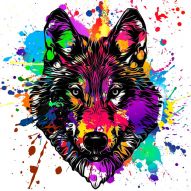 Фотообои Красочный портрет волка